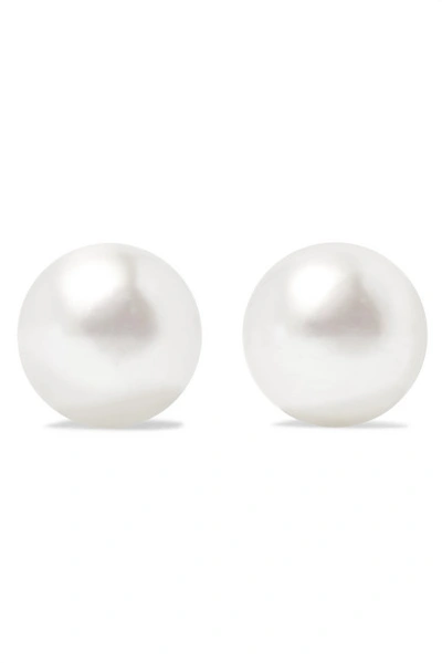 Shop Meadowlark Silver Pearl Earrings In White