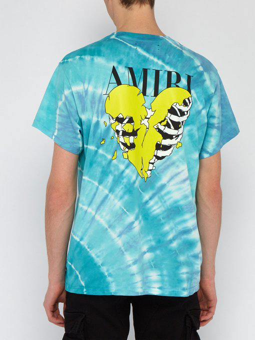 Amiri Lovers Print Tie-dye Cotton T-shirt In Blue | ModeSens