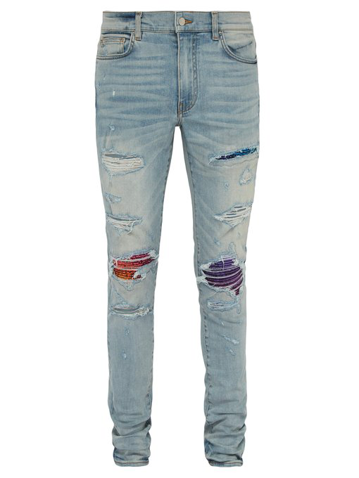 amiri rainbow bandana jeans