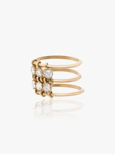 Shop Jade Trau 18k Yellow Gold Penelope Diamond Ring In Metallic