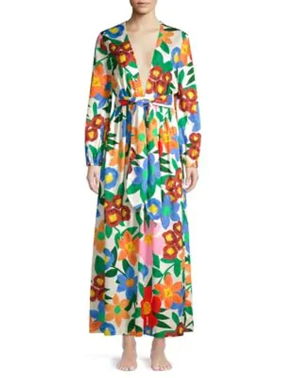 Shop Mara Hoffman Luna Floral Maxi Dress In White Multi