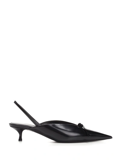 Shop Balenciaga Bow Slingback Pumps In Black