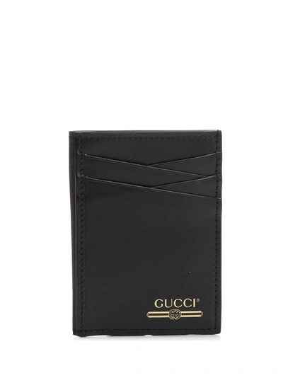Shop Gucci Classic Logo Cardholder In Black