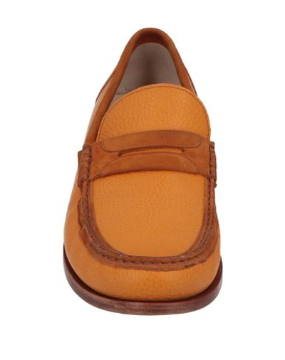 Shop Dolce & Gabbana Man Loafers Apricot Size 10 Calfskin, Goat Skin In Orange