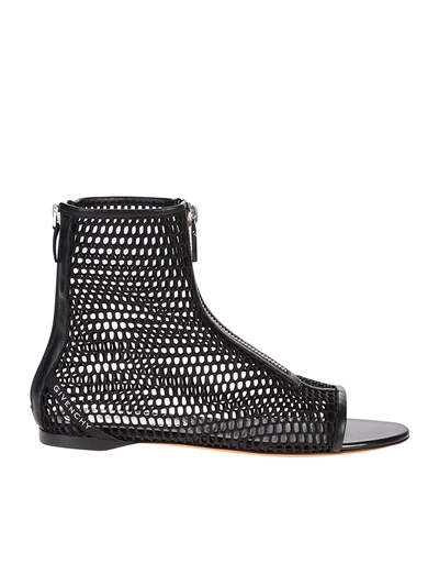 Shop Givenchy Open Toe Ankle Boots In Black