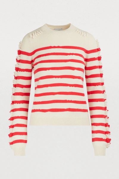 Shop Barrie Cashmere Sweater In Chalk / Lust