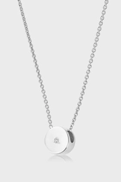 Shop Monica Vinader Linear Solo Diamond Necklace In Silver