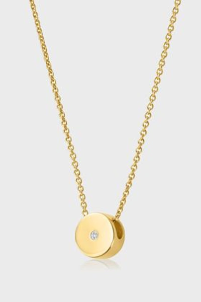 Shop Monica Vinader Linear Solo Diamond Necklace In Y Gold
