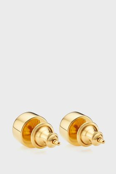 Shop Monica Vinader Linear Solo Stud Diamond Earrings In Y Gold