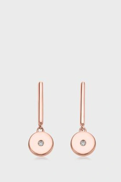 Shop Monica Vinader Linear Solo Drop Diamond Earrings In Rose Gold