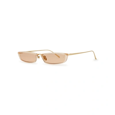 Shop Linda Farrow Luxe 838 Rectangle-frame Sunglasses