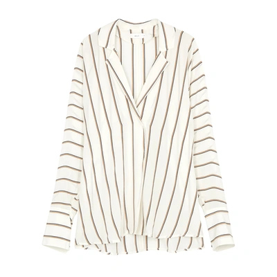 Shop A.l.c Noreen Striped Silk Blouse In White