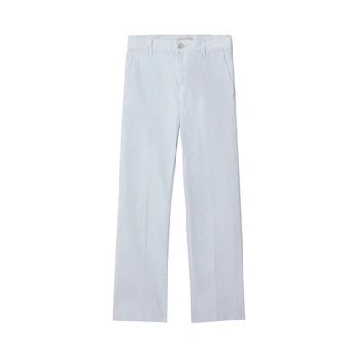 Shop Burberry Embroidered Crest Relaxed Fit Jeans In Chalk Blue