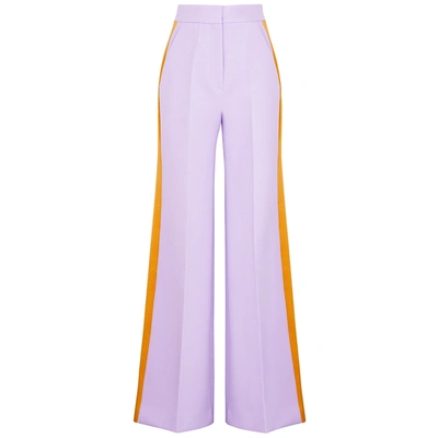 Shop Roksanda Hasani Striped Wide-leg Trousers In Lilac