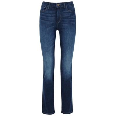 Shop Dl Mara Dark Blue Straight-leg Jeans