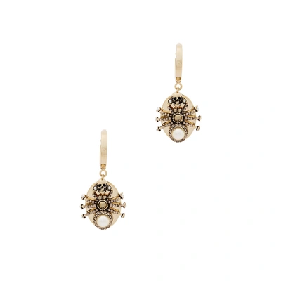 Shop Alexander Mcqueen Swarovski-embellished Spider Drop Earrings