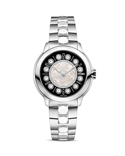 Shop Fendi Ishine Watch, 38mm In White/silver