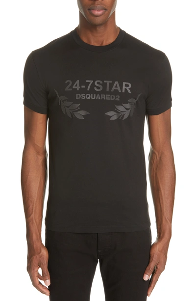 Dsquared2 24-7 Printed Cotton Jersey T-shirt In Black | ModeSens