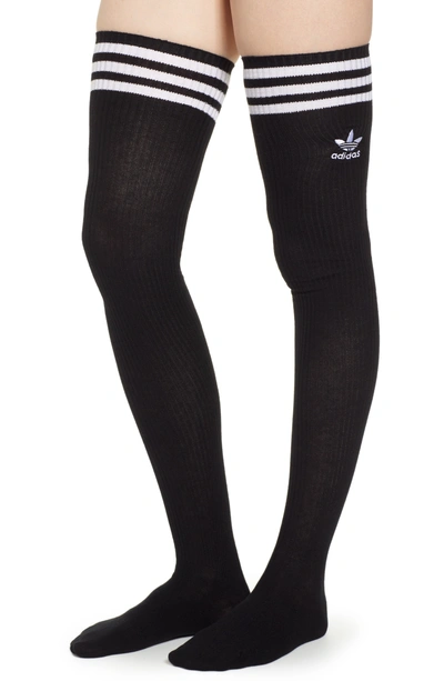 Adidas Originals Over The Knee Socks In Black/ White | ModeSens