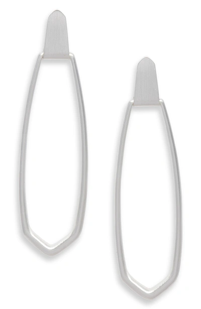 Shop Kendra Scott Patterson Long Drop Earrings In Silver Metal