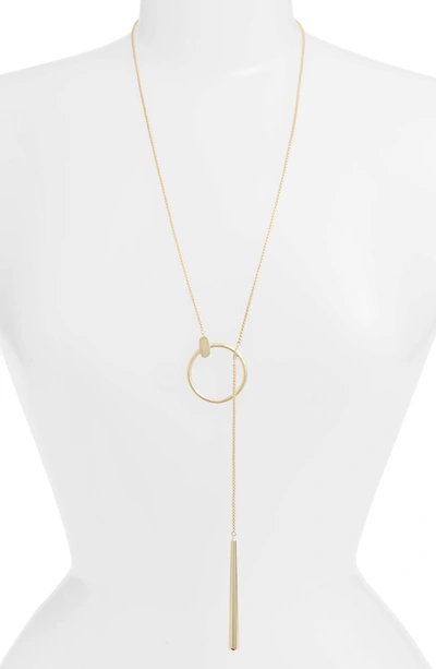 Shop Kendra Scott Tegan Slider Necklace In Gold Metal