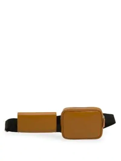 Shop Avec La Troupe Covey Leather Duo Iphone X Belt Bag In Brown