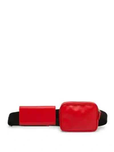 Shop Avec La Troupe Covey Leather Duo Iphone X Belt Bag In Red