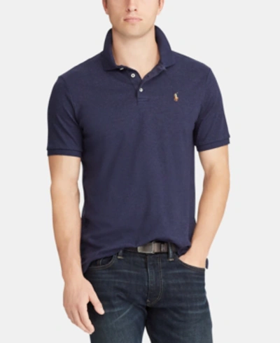 Shop Polo Ralph Lauren Men's Classic Fit Polo In Spring Navy Heather