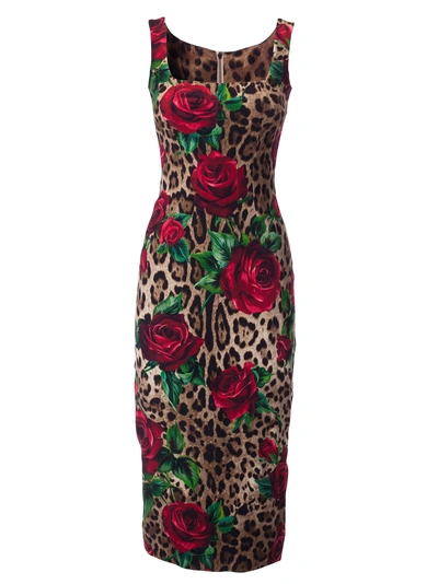 Shop Dolce & Gabbana Printed Dress In Multicolor
