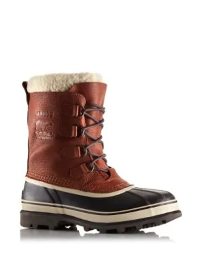 Shop Sorel Caribou Wool-lined Boots In Tobacco