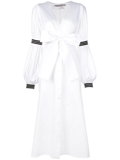 Shop Silvia Tcherassi Bow Waist Shirt Dress - White