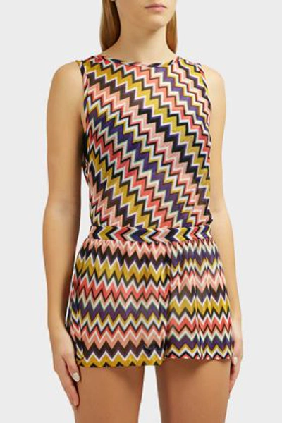 Shop Missoni Zigzag Playsuit In Multicoloured