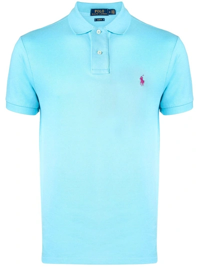 Shop Polo Ralph Lauren Embroidered Logo Polo Shirt - Blue