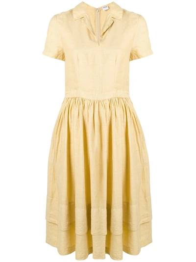 Shop Aspesi Flared Midi Dress - Yellow