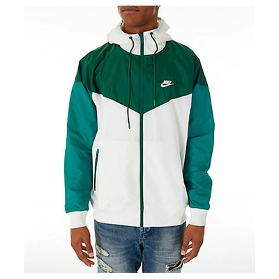 Shop Nike Men's Sportswear Colorblock Windrunner Hooded Jacket In Green Size Large Taffeta