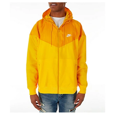 Shop Nike Men's Sportswear Colorblock Windrunner Hooded Jacket, Yellow - Size Xlrg