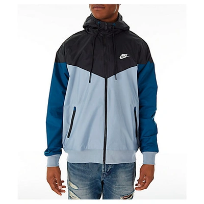 Shop Nike Men's Sportswear Colorblock Windrunner Hooded Jacket, Blue - Size Xlrg