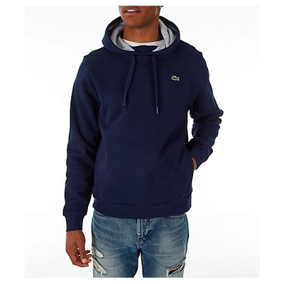 Shop Lacoste Men's Tennis Hoodie In Blue Size Large Cotton/fleece