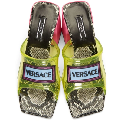 Shop Versace Yellow Pvc Heel Sandals In Df2oh Yello