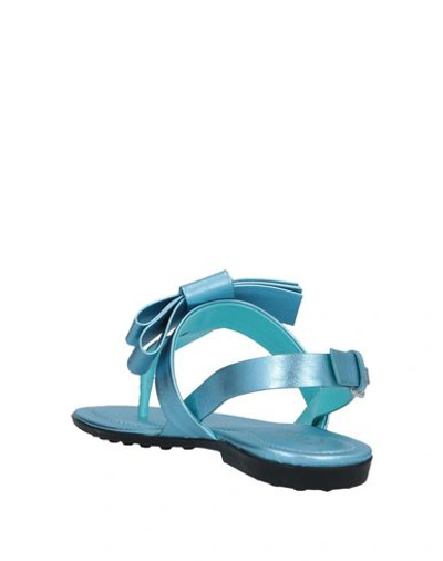 Shop Tod's Toe Strap Sandals In Sky Blue