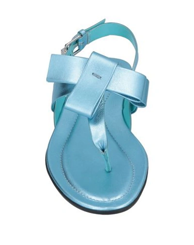 Shop Tod's Toe Strap Sandals In Sky Blue