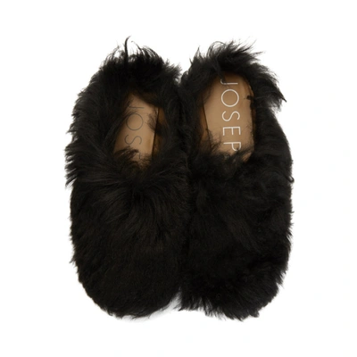 Shop Joseph Black Shearling Nico Loafers