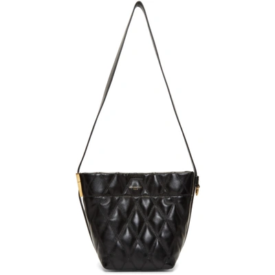 Shop Givenchy Black Quilted Mini Gv Bucket Bag In 001 Black