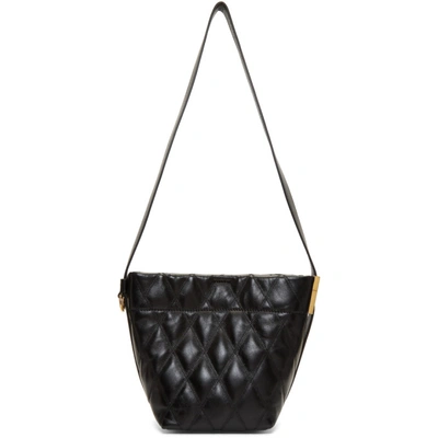 Shop Givenchy Black Quilted Mini Gv Bucket Bag In 001 Black
