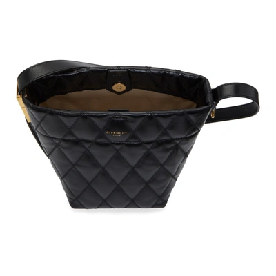 Shop Givenchy Black Quilted Mini Gv Bucket Bag In 001 Black