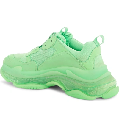 Shop Balenciaga Triple S Clear Sole Trainer Sneaker In Fluo Green