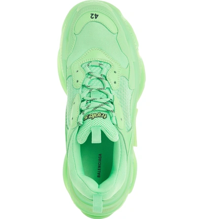 Shop Balenciaga Triple S Clear Sole Trainer Sneaker In Fluo Green