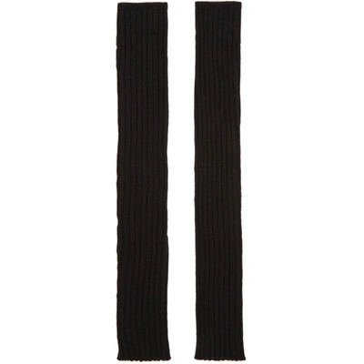 Shop Rick Owens Black Knit Arm Warmers In 09 Black