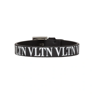 Shop Valentino Black  Garavani Vltn Bracelet In 0ni Black