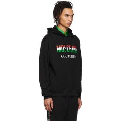 Shop Moschino Black Italy Hoodie In A1555 Black
